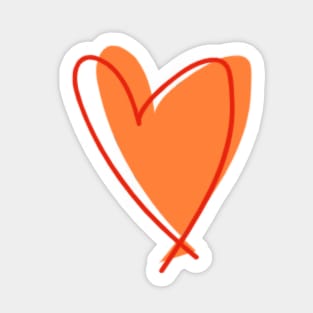 Orange HEART Sticker